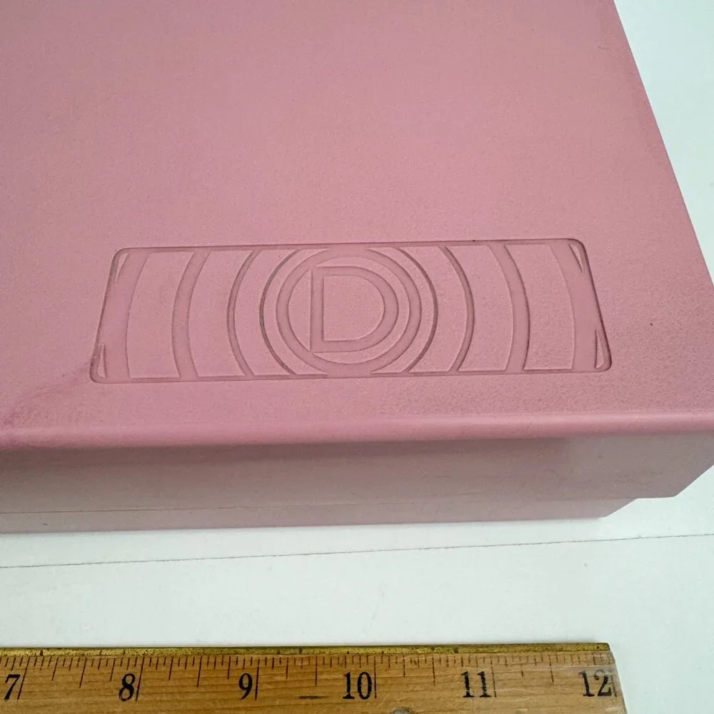 Vtg 1980s Cassette Tape Pink Hard Plastic w Lid The Dynasound Organizer Holds 24